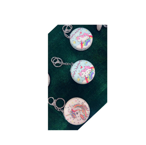 Compact Pocket Mirror with Keychain | Double-Sided Mini Makeup Mirror | Lightweight Purse Mirror for Women & Girls | Travel-Friendly, Stylish, Giftable (1, Pink and Turquoise)